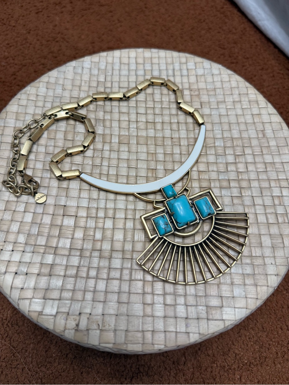 Stella & Dot Gold-Tone Necklace with Turquoise Blue Accents